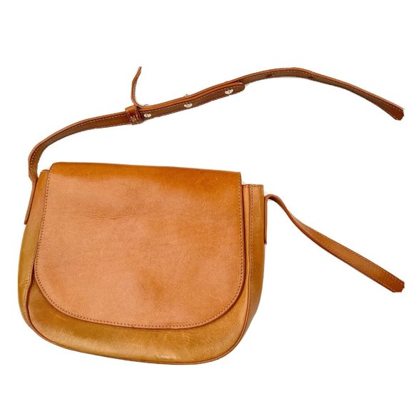 Mansur Gavriel Handbags - Mansur Gavriel Authentic Brown Leather Saddle Crossbody Bag